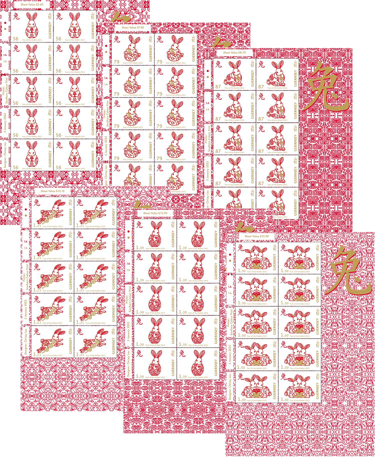 Sheets of 10